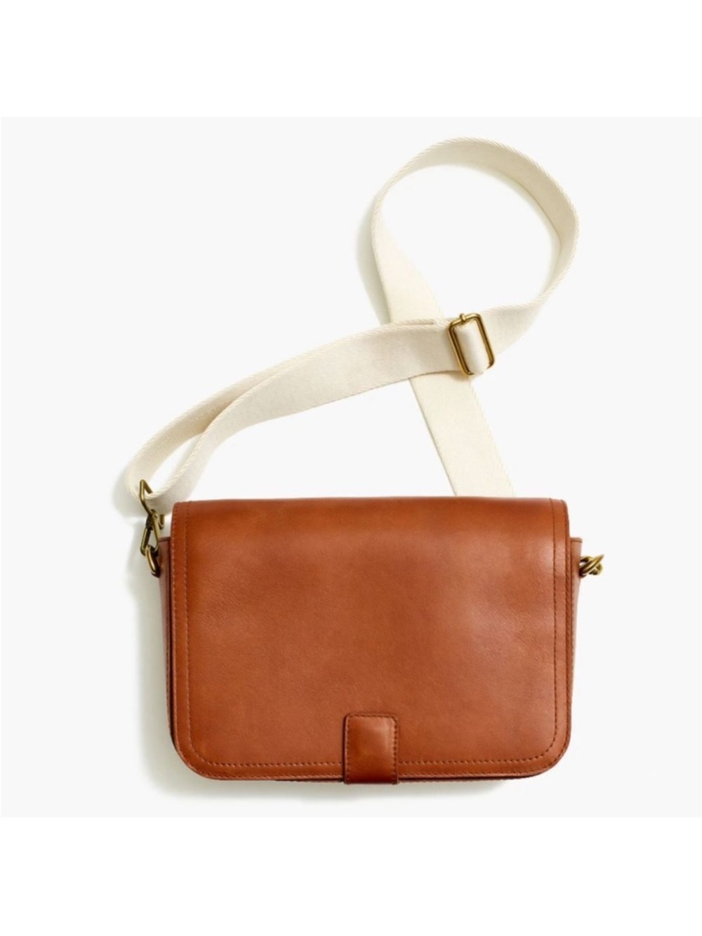 Madewell the transport flap shoulder bag in English saddle with leopard strap